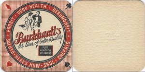 beer coaster from Burkhardt Brewing Co. ( OH-BBC-1 )