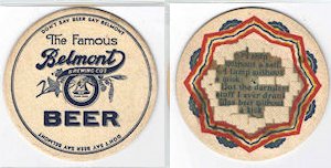 beer coaster from Beltz Beverage Co. ( OH-BEL-2 )