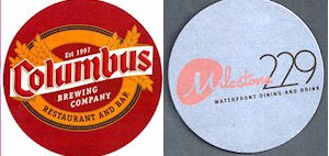 beer coaster from Columbus Brewing Co. ( OH-COL-6 )