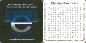 beer coaster from Endeavor Brewing ( OH-ELE-6 )