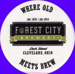 beer coaster from Forest City Brewing Company ( OH-FCB-3 )