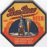 beer coaster from Frederick Bernhardt (Dover Brewing Co.) ( OH-FRA-1 )