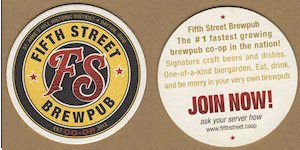 beer coaster from Fifty West Brewing Co. ( OH-FST-2 )