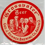 beer coaster from Gerke Brewing Co. ( OH-GEO-3A )