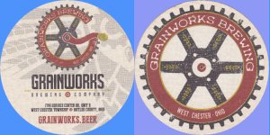 beer coaster from Granville Brewing Co ( OH-GRAI-1 )