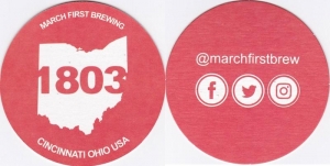 beer coaster from Marietta Brewing Co. ( OH-MARF-3 )