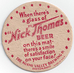 beer coaster from Milan Brewing Corp. ( OH-MIA-10 )