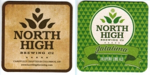 beer coaster from Northern Row Brewery & Distillery ( OH-NORH-8 )