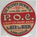 beer coaster from Pilsener Brewing Co. ( OH-PIL-8 )