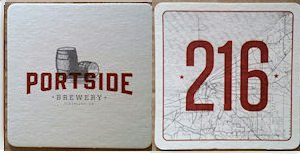 beer coaster from Portsmouth Brewing ( OH-PRTS-1 )