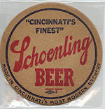 beer coaster from Schwind Brewing Co.  ( OH-SCH-3 )