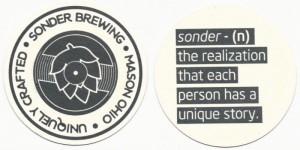 beer coaster from Sons of Toil Brewing Co. ( OH-SOND-2 )