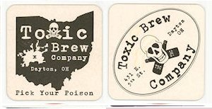 beer coaster from Trail Town Brewing ( OH-TOX-2 )