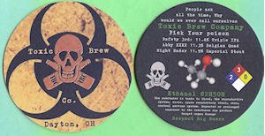 beer coaster from Trail Town Brewing ( OH-TOX-3 )