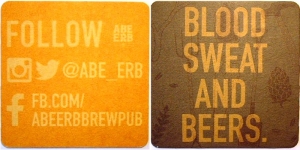 beer coaster from Ace High Brewery Ltd.  ( ON-ABEE-2 )