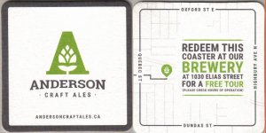 beer coaster from Arbru Solar Brewery ( ON-ANCA-1 )