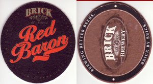 beer coaster from Brick Brewing Company Ltd.  ( ON-BRIC-4 )