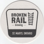 beer coaster from Broken Stick Brewing Co. ( ON-BROE-1 )