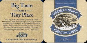 beer coaster from Creemore Springs Brewing ( ON-CREE-55 )