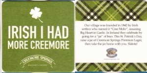 beer coaster from Creemore Springs Brewing ( ON-CREE-60 )