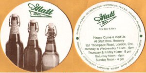 beer coaster from Glenora Springs Brewing ( ON-GLAT-2 )