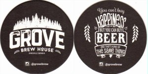 beer coaster from Haliburton Highlands Brewing ( ON-GROV-1 )