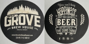 beer coaster from Haliburton Highlands Brewing ( ON-GROV-3 )