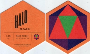 beer coaster from Halton County Brewery ( ON-HALO-1 )