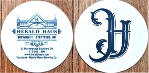 beer coaster from Heritage Brewing Ltd. ( ON-HERA-2 )