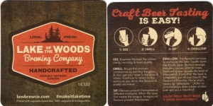 beer coaster from Lake of the Woods Brewing Co. Ltd. ( ON-LAKO-22 )