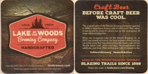 beer coaster from Lake of the Woods Brewing Co. Ltd. ( ON-LAKO-24 )