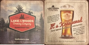 beer coaster from Lake of the Woods Brewing Co. Ltd. ( ON-LAKO-34 )