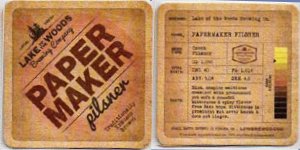 beer coaster from Lake of the Woods Brewing Co. Ltd. ( ON-LAKO-4 )