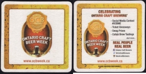 beer coaster from Ontario Craft Brewers ( ON-OCBW-3 )