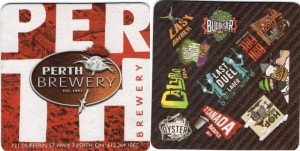 beer coaster from Pie Eyed Monk Brewery (Lindsay Brewing Co.) ( ON-PERT-10 )