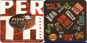 beer coaster from Pie Eyed Monk Brewery (Lindsay Brewing Co.) ( ON-PERT-5 )