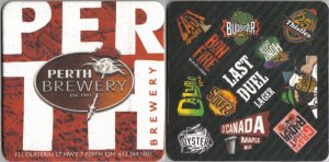 beer coaster from Pie Eyed Monk Brewery (Lindsay Brewing Co.) ( ON-PERT-8 )