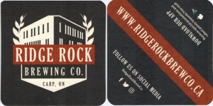 beer coaster from River Road Brewing & Hops ( ON-RIDG-1 )