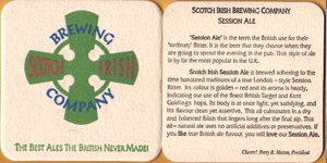 beer coaster from Sculler Brewing Co. ( ON-SCOT-1 )