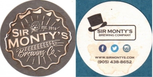 beer coaster from Six Brewing Co., The ( ON-SIRM-1 )