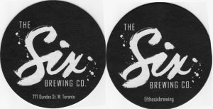 beer coaster from Six Pints Specialty Beer Co. ( ON-THES-1 )