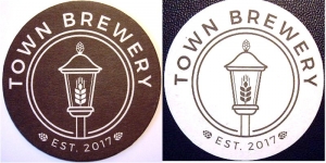 beer coaster from Trafalgar Brewing Co., The ( ON-TOWN-1 )