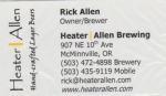 beer business card and similar from Henry Weinhard Brewery  ( OR-HEAT-BIZ-1 )