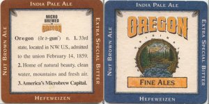 beer coaster from Oregon Brewing Co ( OR-OAB-2 )