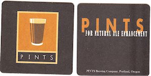 beer coaster from Pizza Deli & Brewery ( OR-PINT-1 )