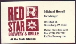 beer business card and similar from Reichard & Weaver (Pennsylvania Central Brewing Co.) ( PA-RED-BIZ-2 )