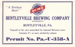 beer label from Bergdoll, Louis, Brewing Co., The ( PA-BENT-LAB-1 )