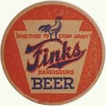 beer coaster from Fisher Brewing Co ( PA-FINK-1 )