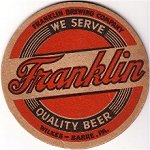 beer coaster from Fred Feil Brewing Co ( PA-FRAN-1A )