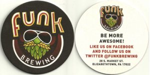 beer coaster from Fury Brewing Co. ( PA-FUNK-2 )